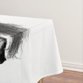 直立黒野馬 – テキスト/カラーを追加 テーブルクロス (インサイチュ)