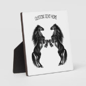 直立黒野馬 – テキスト/カラーを追加 フォトプラーク (正面)