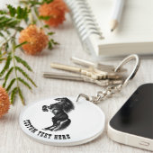 直立黒馬カスタム付き文字キーチェーン キーホルダー (正面右)