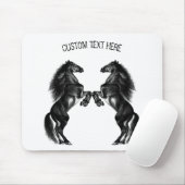 直立黒馬マウスでテキストと色を埋める マウスパッド (マウス)