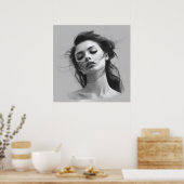 直系美術スケッチ女性用体ポスター ポスター (キッチン)