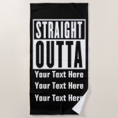 直線アウトタ位置を追加3文字ライン ビーチタオル (正面)