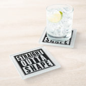 直線アウトタ形状 ガラスコースター (アングル)