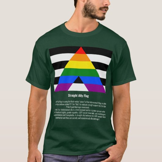 直線Allyフラグ#tee #LGBTQ+ Tシャツ (正面)