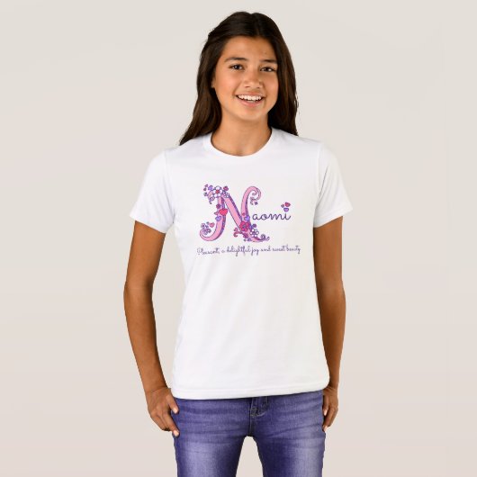 直美の女の子の名前モノグラムシャツを意味する Tシャツ (正面フル)