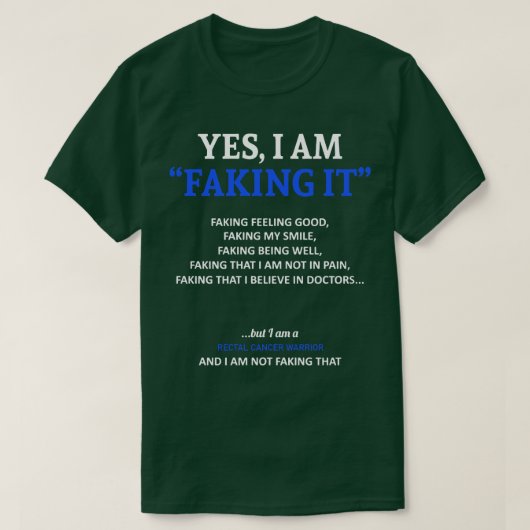 直腸がん認識度このファムでごまかしてる Tシャツ (デザイン正面)