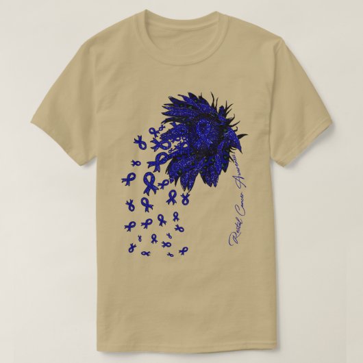 直腸認識度ひまわりリボン花秋 Tシャツ (デザイン正面)
