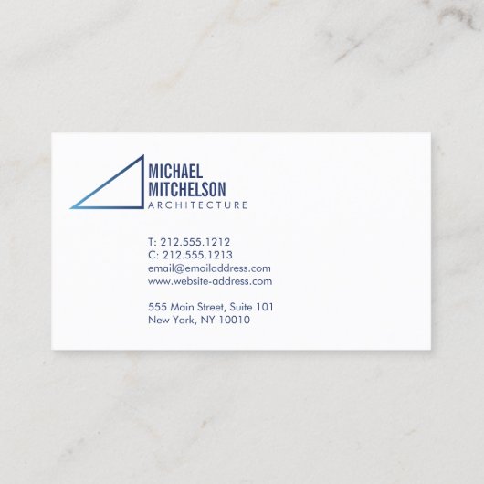 直角モダン建築青色 名刺 (裏面)