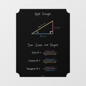 直角三角形三角法チャルクボード ウィンドウサイン (シート)