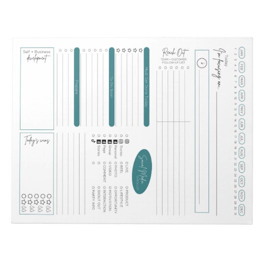 直販Daily Planningメモ帳 ノートパッド (正面)
