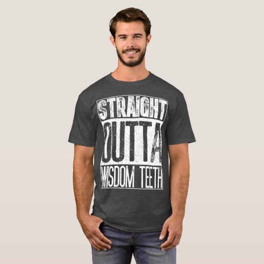 直進親知おもしろい歯歯歯歯科ギフト Tシャツ (正面フル)