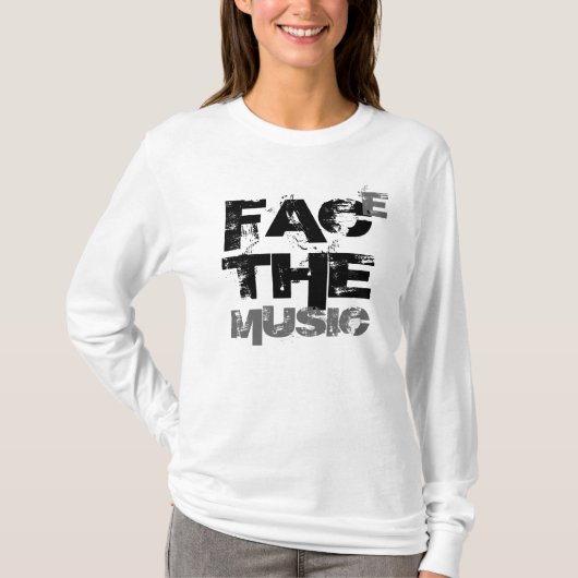 直面して下さい音楽(女性ティー)に Tシャツ (正面)