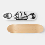 直面する2つのスカルを搭載する海賊船 スケートボード (横)