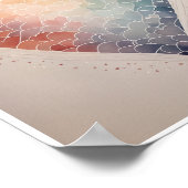 相互に接続されたハートポスターのミニマルなパターン ポスター (角)