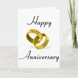 相互に絡み合うリング - 結婚記念日を刻印したオーダーメイド カード