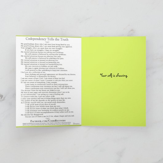 相互依存は真実の回復カードを告げます カード (内部)