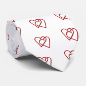 相互接続された赤いバレンタインハート ネクタイ (ロール)