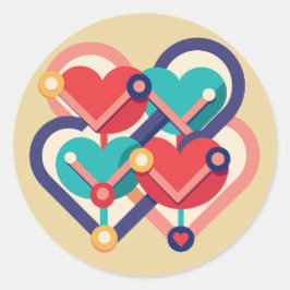 相互接続ハート ラウンドシール