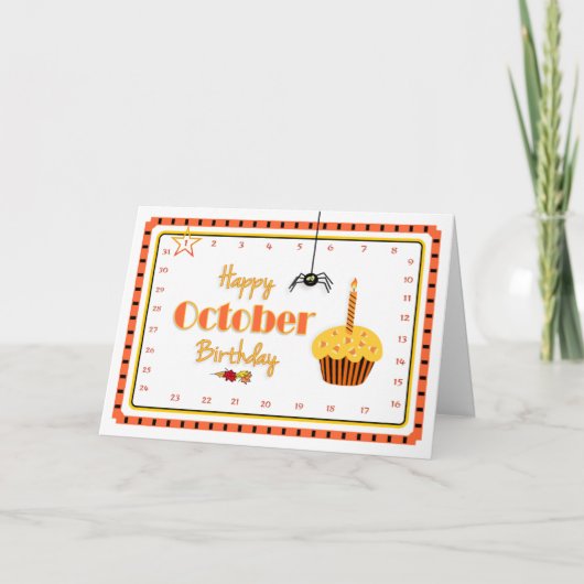 「相互移動星」の10月の誕生日 カード (正面)