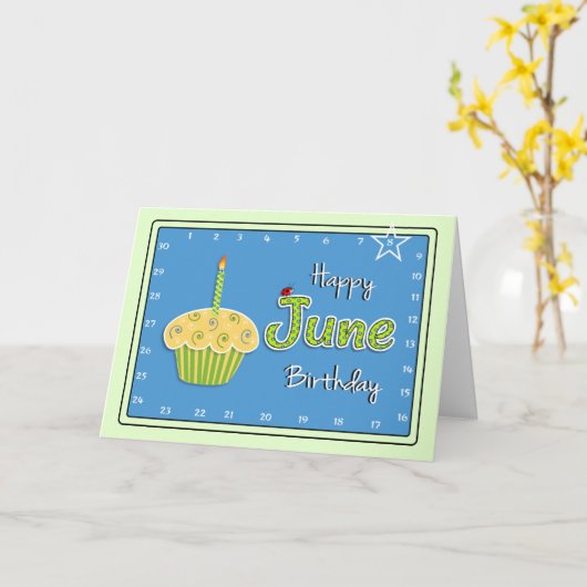 「相互移動星」の6月の誕生日 カード (黄色い花)