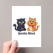 相反するものが惹かれ合う かわいい猫のデザイン アクリル招待状 (インサイチュ (ポータブル))