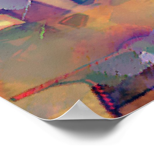 相反する感情 – 抽象芸術絵画アート ポスター (角)