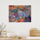 相反する感情 – 抽象芸術絵画アート ポスター (キッチン)