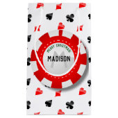 相場師のクリスマスのモノグラムのなポーカー用のチップ スモールペーパーバッグ (正面)