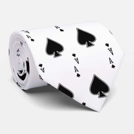 相場師のタイ! スペードの繰り返しの設計のエース ネクタイ (ロール)