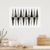 相対性。アーモダント。ブラックホワイト.幾何学模様 ポスター (キッチン)