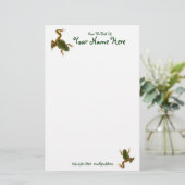 相対登山グリーンカエル写真カスタム 便箋 (スタンド正面)