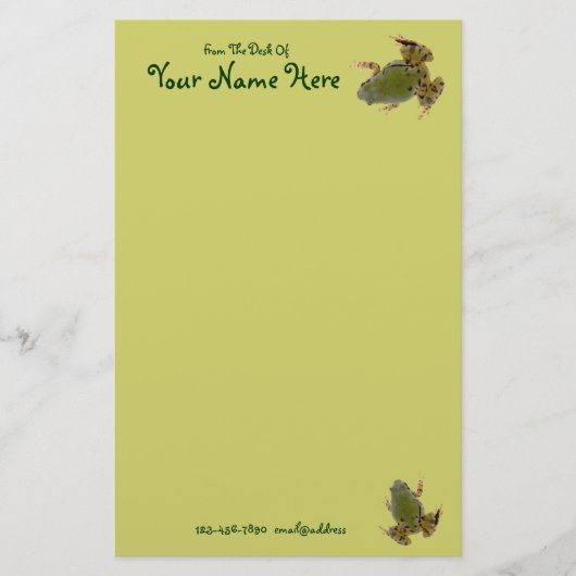 相対登山グリーンカエル接近写真 便箋 (正面)