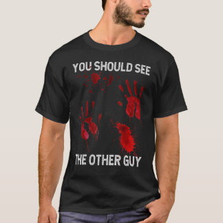 相手の顔を見てみろ 血まみれ サラスティック Tシャツ