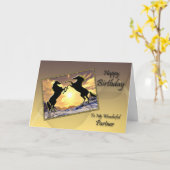 相手の馬を飼う誕生日カード カード (黄色い花)