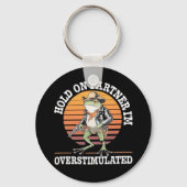 相手を掴む俺はカウボーイカエルを刺激し過ぎている キーホルダー (正面)