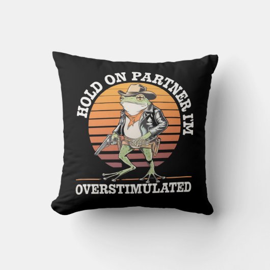 相手を掴む俺はカウボーイカエルを刺激し過ぎている クッション (正面)