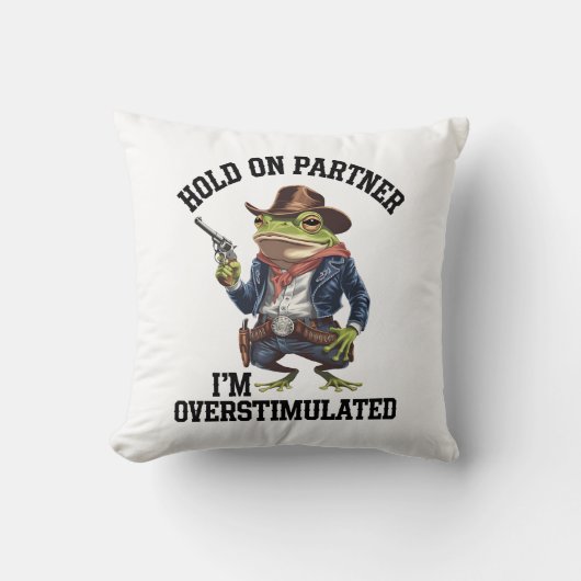 相手を掴む俺はカウボーイカエルを刺激し過ぎている クッション (正面)