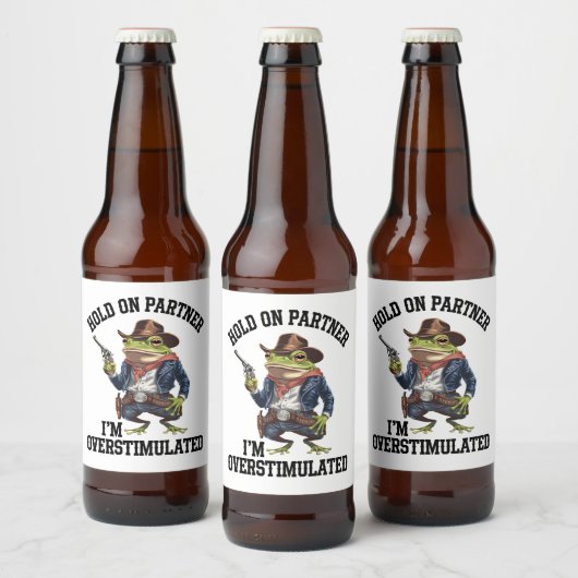 相手を掴む俺はカウボーイカエルを刺激し過ぎている ビールラベル (ボトル)