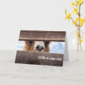 相手を訪ねて行くというユーモアたっぷりのカード カード (黄色い花)