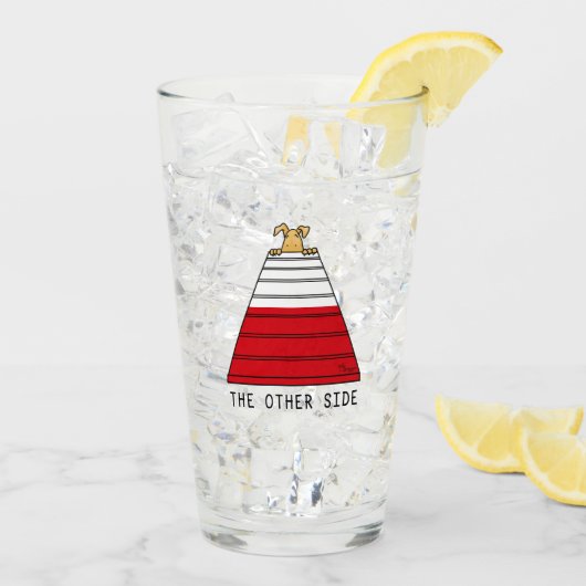 相手側-おもしろい犬の機敏性 タンブラーグラス (アイス裏面)
