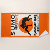 相撲おもしろい力士 ビーチタオル (正面)