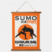相撲おもしろい力士 吊り下げ型タペストリー (正面)