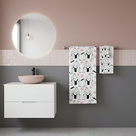 相撲とさくらんぼの花 バスタオルセット