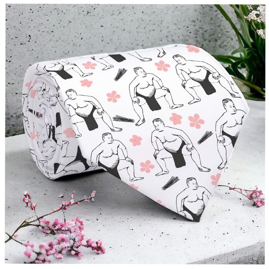 相撲とさくらんぼ男のネクタイを咲かせる ネクタイ