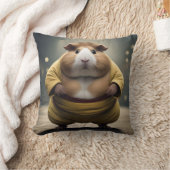 「相撲のキーキー倒れモルモット強大な力士」 クッション (ブランケット)