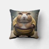 「相撲のキーキー倒れモルモット強大な力士」 クッション (裏面)