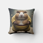 「相撲のキーキー倒れモルモット強大な力士」 クッション (正面)