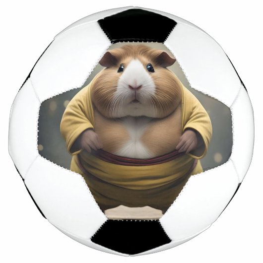 「相撲のキーキー倒れモルモット強大な力士」 サッカーボール (正面)