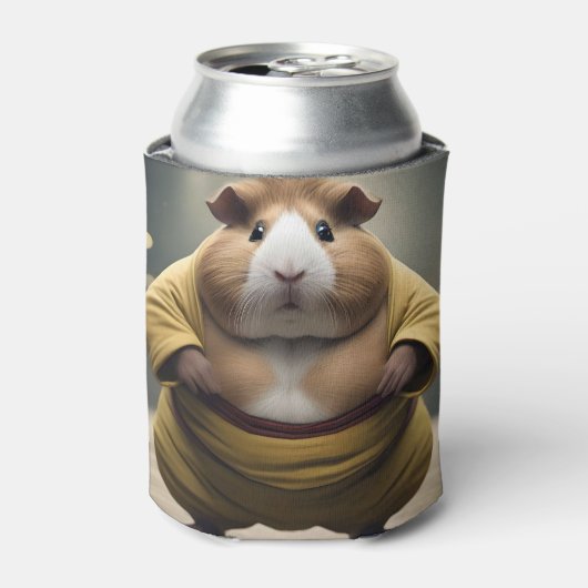 「相撲のキーキー倒れモルモット強大な力士」 缶クーラー (缶正面)