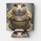 「相撲のキーキー倒れモルモット強大な力士」 缶クーラー (正面)